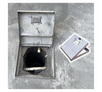 JYHHCYS Customizable Stainless Steel Yard Sewer Manhole Cover, Anti-theft Crawl Space Access Well Cover with Lock, Metal Inspection Cover with Hidden Handles for Pavement Gardens(20x21in/50.8x53.3cm)