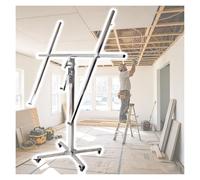 JYHHCYS Drywall Lift Panel Hoist Jack for Ceiling & Wall Installation, Sheetrock Lift with Lockable Wheels, Adjustable Telescopic Drywall Hoist for Home Renovation(H 3.7m/12.1ft)