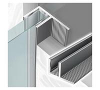 JYHHCYS Frameless Shower Door U Channel, Glass Fixing Channel 10mm/12mm For Bathroom/Hotel/Restaurant, Floor Embedded Aluminum Profile Panel Fixed Slot(Silver,Fit 10mm glass)