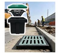 JYHHCYS Large Square Catch Basin with Resin Grate And Debris Basket