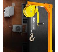 JYHHGDS 450 lbs Capacity Air Conditioner Lifting Crane - Manual Winch Tool for Easy Outdoor AC Unit Installation, 50 ft Height, Durable & Efficient Lifting Solution