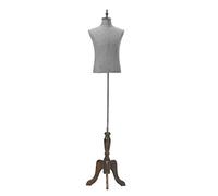 JYHHGDS Adjustable Male Torso Mannequin with Wooden Stand, Plastic Dress Form Display Dummy, Height 59-78 Inch, Plus Size, Perfect for Tailoring & Fashion Show, A