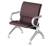 JYHHGDS Brown Reception Chairs, PU Cushioned Office Waiting Room Furniture with Arms, Stylish Seating for Airport, Bank, Salon, Clinic & School Waiting Areas