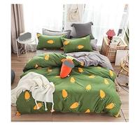 JYHHGDS Comforter Set Queen 4pcs Nordic Printed Duvet Cover Pillowcase Simple Linens Double Bed Queen Size Bed Sheets Set Bedcover Soft Complete Bedding(Green,2m)