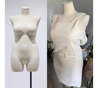JYHHGDS Curvy Plus Size Female Mannequin Torso with Stand - Headless Dress Form Model for Sewing & Clothing Display, Silver-Stand C