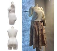 JYHHGDS Plus Size Female Dress Form Mannequin Torso with Adjustable Stand - Headless & Armless Dummy for Retail, Sewing, Wedding Displays - Elegant Silver Color Design, Black-Stand C