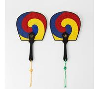 JYHOME Korean Traditional Silk Line Taegeuk Hand Fan (Pack of 2)