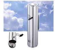 JYHUHGRG Wall mounted ashtray, stainless steel outdoor wall mounted ashtray, suitable for restaurants, offices and hotels, with lock, vertical ashtray outdoor wall mo,D-48 * 8CM