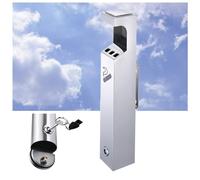 JYHUHGRG Wall mounted ashtray, stainless steel outdoor wall mounted ashtray, suitable for restaurants, offices and hotels, with lock, vertical ashtray outdoor wall mo,C-48 * 8CM