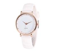 jyibinee Student Watch School Quartz Round Dial Adjustable Silicone Strap Candy Color No Delay Time-Checking High Accuracy Lady Daily White