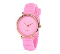 jyibinee Student Watch School Quartz Round Dial Adjustable Silicone Strap Candy Color No Delay Time-Checking High Accuracy Lady Daily Pink