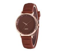 jyibinee Student Watch School Quartz Round Dial Adjustable Silicone Strap Candy Color No Delay Time-Checking High Accuracy Lady Daily Brown