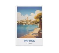 JYICUNCHO Paphos Cyprus Vintage Travel Poster 08x12inch(20x30cm) Canvas Prints Wall Art Paintings Pictures