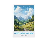 JYICUNCHO West Highland Way Scotland Vintage Travel Posters 20x30inch(50x75cm) Canvas Prints Wall Art Paintings Pictures for Living Room Bedroom Wall Decor