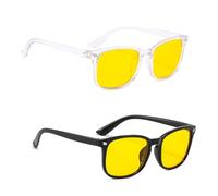 Jyinelx 2 PCS Blue Light Blocking Glasses for Women & Men, Anti-Glare Computer & Gaming Glasses, Yellow Lens Eyewear Vintage Eyeglasses, Lightweight Clear Frame Eyewear for Eye Strain Relief
