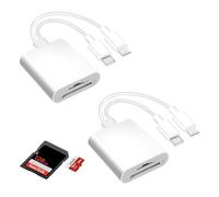 Jyinelx 2Pcs SD Card Reader for iPhone, Dual Slot USB C SD Card Reader, Memory Card Read for iPhones, Support MicroSD/SD Cards Adapter, SD Cards Read for iPhone/iPad/Android Phone/Camera