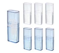 Jyinelx 6Pcs Travel Cotton Bud Holder, Toothpick Holder, Portable Transparent Cotton Buds Holder, Easy to Use, Suitable for Storing Items Such As Cotton Swabs, Dental Floss or Beauty Brushes