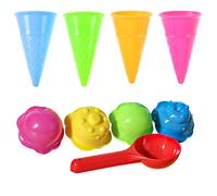 Jyinelx 9PCS Set of Children's Ice Cream Set, Ice Cream - Shaped Magic Sand, Exclusive Sand Pit Toys for Young Children, a Must - Have for Outdoor Beach Sand Pit Play.