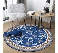 JYINS Round Area Rugs Classical Circular Carpet with Geometry Pattern Living Room Chair Mats Coffee Table Mats 80cm 100cm 120cm 140cm 160cm 180cm 200cm (Size : Diameter 120cm/3.9ft)