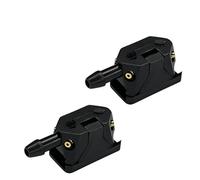 JYIS 2 PCS Front Windshield Washer Nozzles, 4 Holes Arm Mounted Wiper Sprayer, Universal Auto Left Right Windshield Washer Squirter Nozzle Replacement for Cars Trucks SUVs (Black)