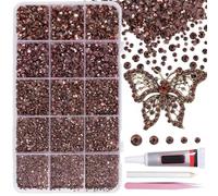 JYIXXZX 12000Pcs Rhinestones, 2/3/4/5/6MM Mix Sizes Flat Back Gems, Round Crystal Rhinestones AB Nail Art Gems with Pick Up Tweezers and Picker Pen for Nails Craft Face Clothes