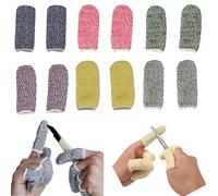 JYJLLM 12 Pieces Finger Protectors,Waterproof Finger Protector,Finger cots,Silicone Finger Protectors,Thumb Protector,Thumb Guard,Finger Protectors for Cutting,Finger Protector