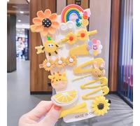 JYJLLM 14 pieces Different shapes Rainbow Hair Clips For Kids, Cute Hair Accessories, Colorful Flowers Hair Clips, Hair Clips For Kids，pink hair clips，Birthday gift Christmas (Yellow Bull)