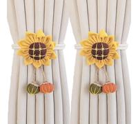 JYJLLM 2 Pcs elegant curtain tie backs with- stylish tie backs for curtains, perfect home accessories to enhance your living room, kitchen, and bedroom decor,curtain tie backs hooks (sunflower)