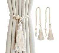 JYJLLM 2 Pcs elegant curtain tie backs with- stylish tie backs for curtains, perfect home accessories to enhance your living room, kitchen, and bedroom decor,curtain tie backs hooks (khaki)