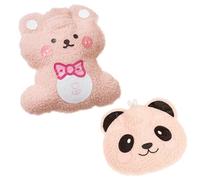 JYJLLM 2 Pieces Different Sizes Mini hot Water Bottle,hot Water Bottle,Multipurpose Hot Cold Compress Muscle Pain Relief Back Neck Shoulder Belly,Applicable to Adult and Children (Pink Bear)