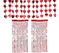 JYJLLM 2 sheets1m*2m的party decorations，Red Hearts Hanging String Decor for Valentines Day，Suitable for Valentine's Day，engagement decorations，anniversary