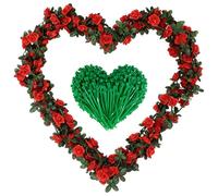 JYJLLM 3 Strands Red Artificial Rose Garland 2.4m, 45 Flowers Each with 20 Cable Ties for Wedding Wall Home Decor
