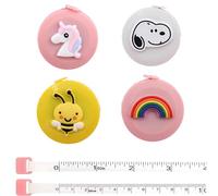 JYJLLM 4-Piece Mini Retractable Tape Measure Set, Unicorn Puppy Bee Rainbow Pattern 60 Inch Sewing Measuring Tapes, Small Ruler for Crafts, Body Measurements & Home Use(60 in / 1.5 M)
