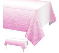 JYJLLM 54 x 108 Inch elegant birthday table cloth & party table cover set - waterproof plastic table cover in more - perfect for any table cloth party, disposable paper tablecloths (Pink)