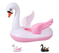 JYJLLM Baby Swan Float with Safety Harness - Inflatable Toddler Pool Seat for 1-5 Years Kids, Anti-Slip Handle Bathtub Floatie, Premium Swan Shape Baby Swimming Raft (pink)