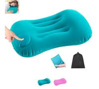 JYJLLM Compressible Compact Travel Inflatable Pillow，inflatable travel pillow， Pillow for Camping,Inflatable Camping Pillows for Adults Comfortable, Hiking, Beach, Fishing，office (blue)