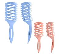 JYJLLM Curl Define Styling Vented Hair Brush, curling brush，Wet & Dry Multifunction Bounce Curl Brush for Detangling, Combing, Shaping and Defining Curls, Hair Brush for Women Men (Pink+Blue)