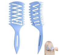 JYJLLM Curl Define Styling Vented Hair Brush, curling brush，Wet & Dry Multifunction Bounce Curl Brush for Detangling, Combing, Shaping and Defining Curls, Hair Brush for Women Men (blue)
