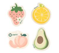 JYJLLM Fruit Type Bath Sponge,4 Different Compression Shapes,Biodegradable sponges Washing up, Plastic Free, Natural Cellulose, Durable, Zero Waste, Non Scratch, Sponge