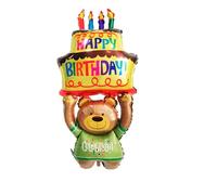 JYJLLM Giant Foil Character Decorations, Adorable Bear Theme Self-Inflating Letters for Celebrations, Christmas, Valentine's Parties & Graduations (Large 3D Decor)