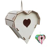 JYJLLM heart-shaped Kids Paint Your Own Wild Bird Nest Box,bird house,bird houses for garden,bird box,bird nesting box,wooden bird table,Suitable For Many (love)