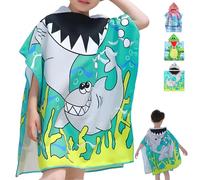 JYJLLM Kids Hooded Poncho Towel 2 in 1 - Changing Robe - Swim Towel, Quick Dry Microfiber Beach Cover Up for Swimming Surfing, Soft Hooded Towels for Children 3-12 Years UK Summer Essentials(Grey)