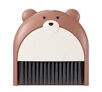 JYJLLM Little Bear Mini Dustpan and Brush,Broom and Dustpan Set, Portable Cleaning Brush and Dustpan Combo, Perfect for Dust, Dirt and Crumbs, Ideal for Most Hard Surfaces (Brown)