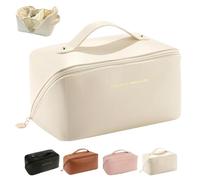 JYJLLM Ultimate Travel Makeup Organizer Bag for Women - Large Cosmetic Bag with Multiple Compartments and Toiletry Bags Makeup Bag Makeup Organiser Bag Make up Bag Travel Makeup Bag (White)
