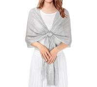 JYJLLM Womens Beach Cover Up Evening Stole Shawl for Dresses & Weddings, Sparkling Metallic Shawls for Parties, Bridesmaid, Prom, Resort (Elegant fashio) (silvery)