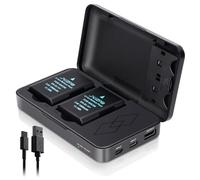 JYJZPB EN-EL14 EN-EL14A for Nikon Battery 1500mAh*2Pack + Dual Charger Case