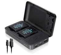 JYJZPB EN-EL14 EN-EL14A for Nikon Battery 1500mAh*2Pack + Dual Charger Case | For Nikon D3200, D3400, D3500, D5600, D3300, D3100, D5100, D5200, D5300, D5500, DF Coolpix P7000 P7100 P7700 P7800 Camera