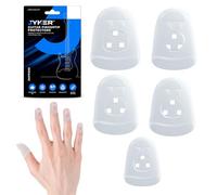 Jyker USA Guitar Finger Protector - Finger tips Guard 5 Sizes Thimble Finger Pads Grips Comfort Soft Silicone Ultimate Protection for Guitarists, Sorting Task Embroidery, Paperwork Carving, Sewing