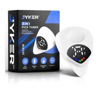 Jyker USA Guitar Tuner Pick 2-in-1 - Digital with LED Screen, 0.6mm Plectrum, 12 Equal Temperaments, Precision Tuning for Electric & Acoustic Guitars, Bass, Ukulele, Violin, Bass, Banjo, Chromatic