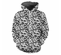 JYKJUEDZ 3D Printing Men's Peace Flower Animal Pattern Design Pullover Hooded Shirt Street Sports Clothes Autumn Sweatshirt White